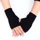 1 Pair Women Solid Cashmere Warm Winter GlovesWinter Gloves Female Fingerless Gloves Women Hand