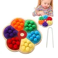 Jeu de perles Montessori en bois en forme de fleur avec perles en peluche tri des couleurs jeu de