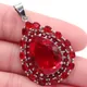 44x26mm Fancy Big Gemstone Pink Kunzite Red Blood Ruby Females Daily Wear Silver Pendant