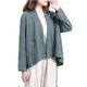 Cardigan en coton et lin pour femme veste plissée à manches longues manteau de marque cardigan