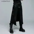 Dark Rock Skirt Men Punk Steam Gothic Party Asymmetric Jacquard Retro Casual Men's Fashion New Solid