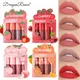 Dragon Ranee 4pcs/set Mini Matte Lip Glaze Set Non-Fade Non-Stick Fruit Lip Glaze Liquid Lipsticks