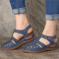 Sandales à talons compensés pour femmes chaussures d'été décontractées grande taille 44