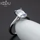 IOGOU 925 Sterling Silver 2.5 Carat Emerald Cut Solitiare Rings for Women Simulated Diamond