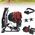 Lawn Mower 4-Stroke 3-In-1 Knapsack Micro-Tiller Brush Cutter with Large Fuel Tank Capacity for