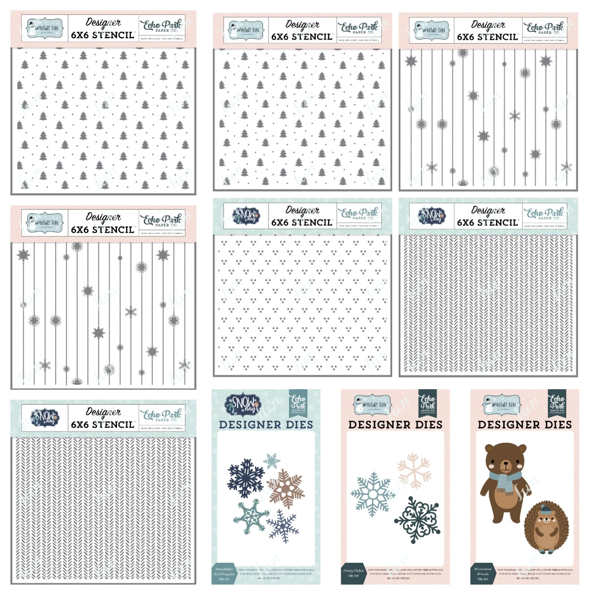 Pins d'hiver, cordes de flocons de neige, pochoirs de superposition, modèle artisanal, bricolage, dessin, Scrapbooking, matrices de découpe pour amis de l'hiver