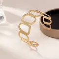 Bracelet en métal évidé géométrique pour femmes et filles bracelets plaqués argent et or cadeau de