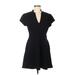 NY&C Casual Dress - Shift: Black Solid Dresses - Women's Size Medium