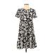 Charlotte Russe Casual Dress - Midi: Black Floral Motif Dresses - Women's Size Small