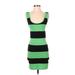 Derek Heart Casual Dress - Mini: Green Stripes Dresses - Women's Size Small