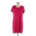 Apt. 9 Casual Dress - Shift: Burgundy Acid Wash Print Dresses - Women's Size Large