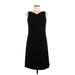 Talbots Casual Dress - Slip dress: Black Solid Dresses - Women's Size 8 Petite