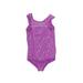 Cat & Jack One Piece Swimsuit: Purple Paint Splatter Print Sporting & Activewear - Kids Girl's Size Small