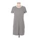 Lou & Grey Casual Dress - Shift: Gray Stripes Dresses - Women's Size Medium