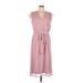 DR2 Cocktail Dress - Midi: Pink Solid Dresses - Women's Size Large