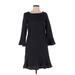 Karl Lagerfeld Paris Casual Dress - DropWaist Crew Neck Long sleeves: Black Dresses - Women's Size 2