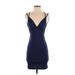 Shein Casual Dress - Bodycon: Blue Solid Dresses - Women's Size X-Small