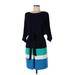 Jessica Howard Casual Dress - Midi: Blue Stripes Dresses - Women's Size 12