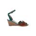 Attilio Giusti Leombruni Wedges: Teal Shoes - Women's Size 36.5