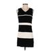 Jones & Co Casual Dress: Black Stripes Dresses - Women's Size Small