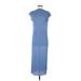 Trafaluc by Zara Casual Dress - Midi: Blue Hearts Dresses - Women's Size Small