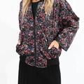 MOLLY BRACKEN Floral Velvet-Lined Jacket - Black