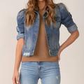 ELAN Puff Sleeve Denim Jacket - Blue