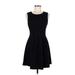 Monteau Casual Dress - Shift Crew Neck Sleeveless: Black Solid Dresses - Women's Size Medium