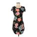 Derek Heart Casual Dress - Mini: Black Floral Dresses - Women's Size Medium