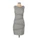 Bailey 44 Cocktail Dress - Bodycon: Gray Stripes Dresses - Women's Size Large