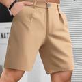 Men's Chinos Chino Shorts Button Pocket Plain Comfort Formal Party Work Fashion Classic Style Black Khaki Micro-elastic