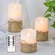 3pcs Huge Flameless LED Candles Hemp Rope for Scene Decor Holiday Accessory Birthday Party Supplies Room Decor Christmas Gift Home Decor