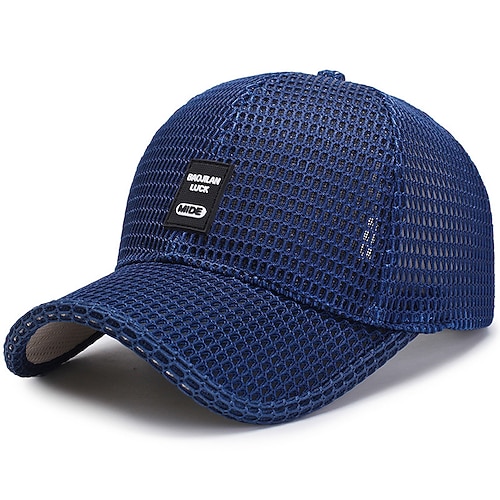 Herren Cap Basecap Sonnenhut Kappe Schwarz Blau Polyester Gitter Modisch Brautkleider schlicht Strasse Täglich Glatt Einstellbar Sonnenschutz Atmungsaktiv Image