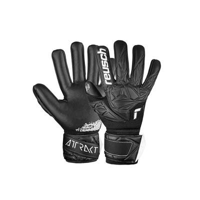 Torwarthandschuhe REUSCH "Attrakt Gold NC", Damen, Gr. 10, schwarz, 50% Elastodien, 35% Polyester, 5% Polyurethan, mehrfarbig, sportlich, Handschuhe, mit Negative Cut