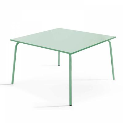 Quadratischer Gartentisch aus Metall Salbeigrün - Salbeigrün