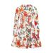 Floral Printed Long-sleeved Mini Dress