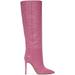 Pink Croc Stiletto Boots