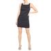 Square Neck Good Linen Blend Sheath Minidress