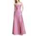 Strapless Satin A-line Gown