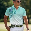 Tortue Graduel Homme Vêtement de sport 3D Imprimer POLO polo de golf Sport Loisir Course Gymnastique Polo piqué Manche Courte Col rabattu Polos Jaune Rose Claire Eté S M L Micro-élastique Polo