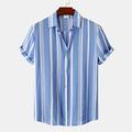 Homme Chemise Chemise boutonnée Chemise décontractée Chemisette Chemise d'été Chemise de plage Noir Vin bleu marine Bleu Ciel Kaki Manche Courte Rayure Revers Hawaïen Vacances Vêtement Tenue Mode