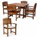 All Things Cedar TD72-20-W Butterfly Dining Chair Set & Cushion White - 5 Piece