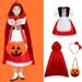 5PCS Little Red Riding Hood Children Party Clothing Height 150cm