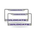 Kansas State K-State Wildcats NCAA (Set of 2) Chrome Metal Laser Cut License Plate Frame