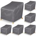 6 Pack 30 W YPF5 x 33 D x 34 H Patio Chair Covers Waterproof Outdoor Chair Covers 420D Heavy Duty Lawn Patio Furniture Cover Deep Seat Dining Chair Covers Dark Gray