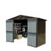 Capri 10 x 8 FT Outdoor Storage Shed Metal Garden Sheds Kit with Lockable Door All Weather Garden Tool Sheds for Backyard Patio Brown