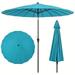 9FT Round Patio Umbrella Outdoor Market Umbrella with Push Button Tilt Crank Handle Vented Top 18 Heavy-Duty Fiberglass Rods Table Umbrella for Poolside Deck Lawn Garden