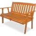 patio wood garden bench 2-seat outdoor acacia loveseat furniture all-weather bench with backrest and armrest for deck porch balcony backyard 260 lbs capacity 6083-bc01-