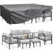 AECOJOY Aluminum Patio Furniture Set with Cover Modern Outdoor Patio Furniture with Coffee Table 7 Pieces Outdoor Conversation Set with Grey Cushions for Balcony with Cover Porch Lawn and More