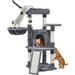 42in Cat Tree Multi-Level Cat Tower with Condo & Scratching Posts for Indoor Cats Cat Activity Center with Soft Perch & Cozy Basket Cat Play House Furniture